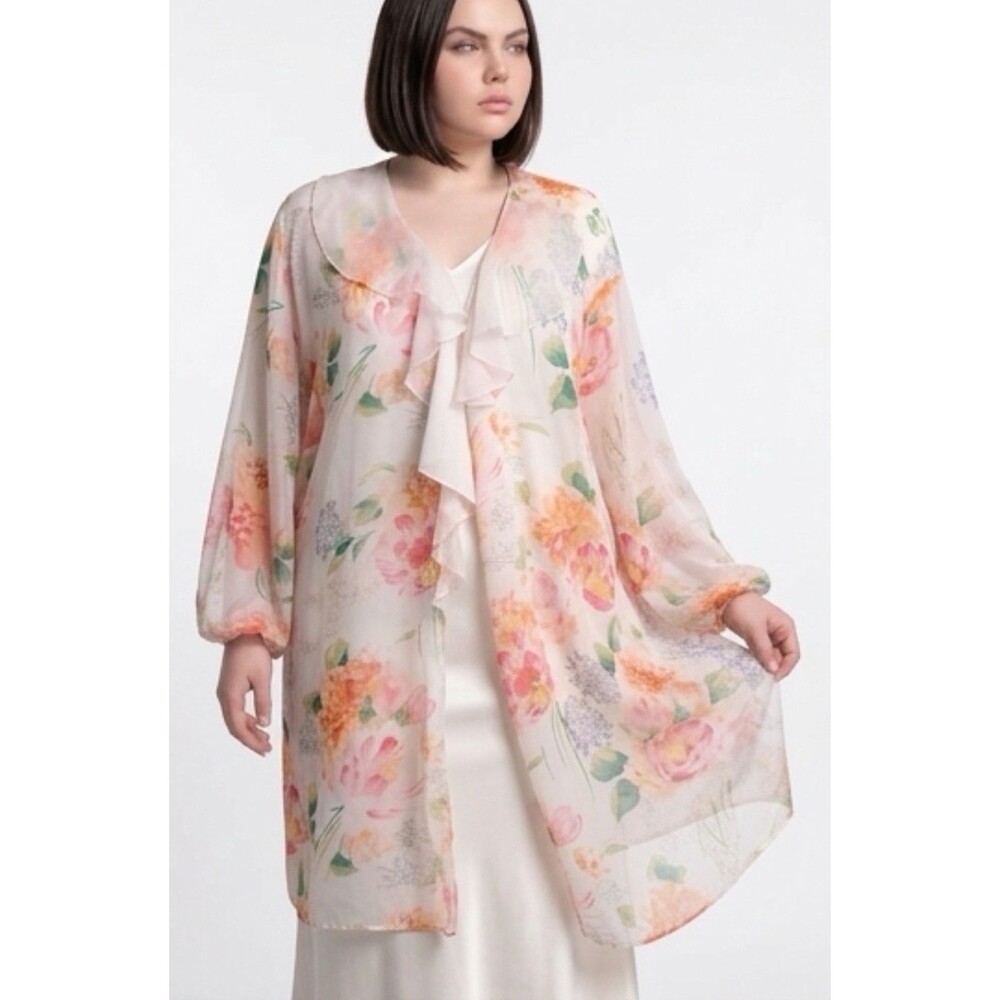 Solange Sz 22/28 Dreamy Ethereal Romantic Floral Jacket Cover Plus Women's